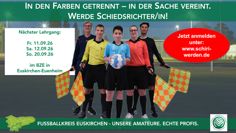 Anwärterlehrgang für Schiedsrichter/innen ab September 2026