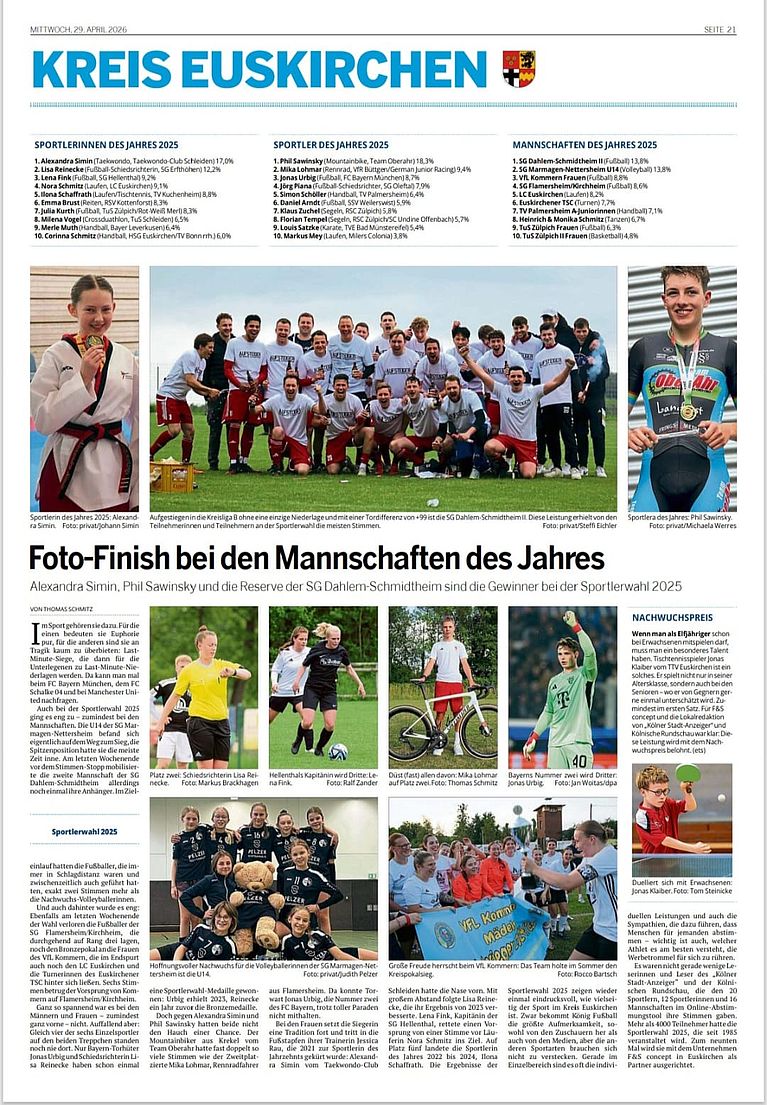 Gewinner Sportlerwahl 2025